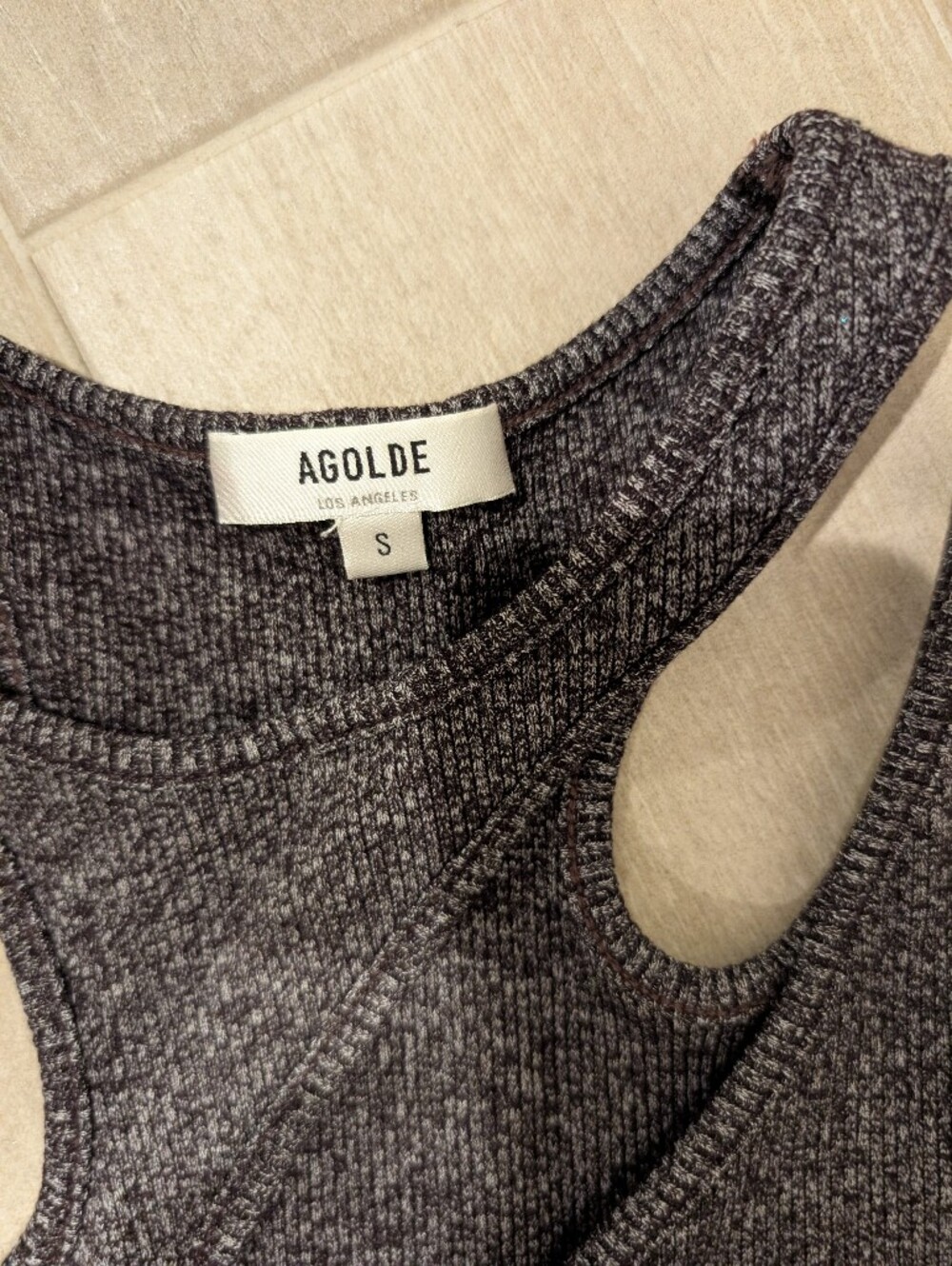 Agolde Charcoal Ribbed Racerback Tank - Picture 3 of 3